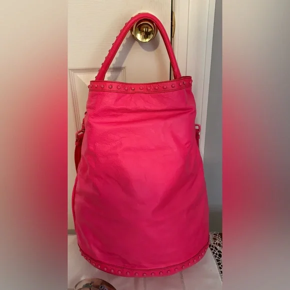 Marc Jacobs Hot Pink Studded Bucket Bag Crossbody Set  Lot - Picture 8 of 14